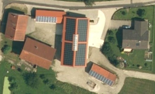 Bajorországi napelemes rendszerek - Kép: Google Earth