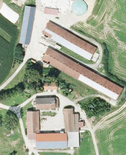 Bajorországi napelemes rendszerek - Kép: Google Earth