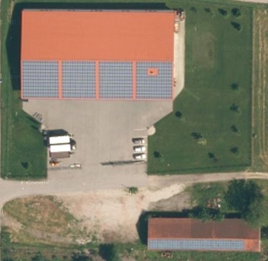 Bajorországi napelemes rendszerek - Kép: Google Earth