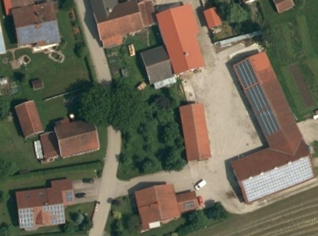 Bajorországi napelemes rendszerek - Kép: Google Earth